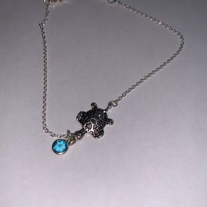 silver turtle ankle bracelet